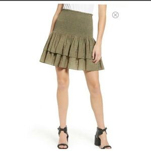 REBECCA Minkoff Green Ruffle Skirt Size Medium